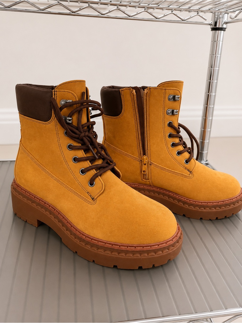Women’s Wild Fable Tan Platform Lace-Up Boots